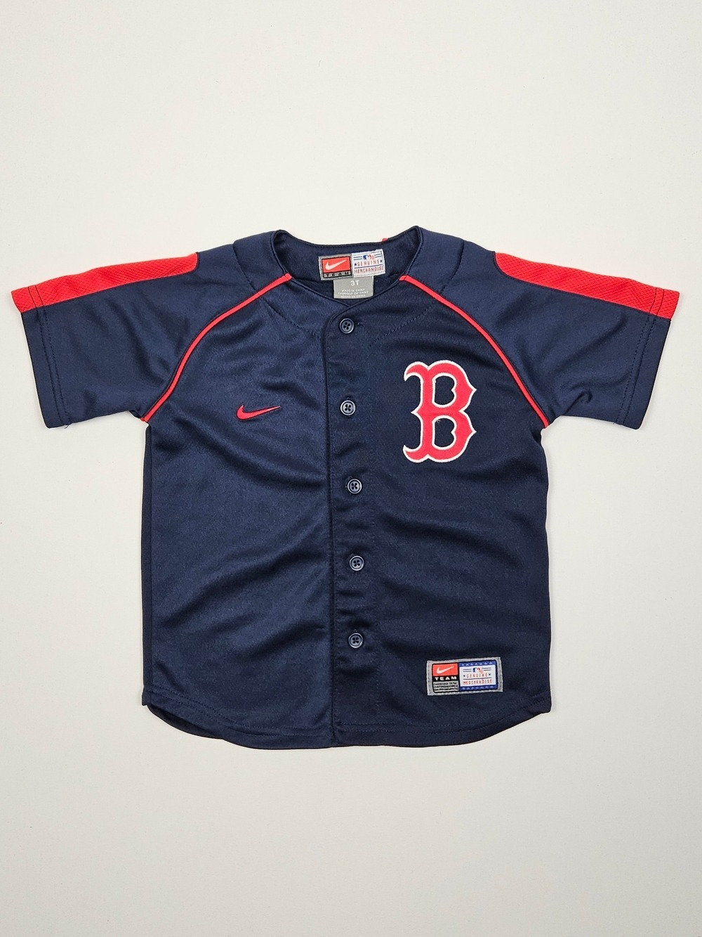 Nike Boston Red Sox MLB Team Jersey Toddler 3T Navy Button Front